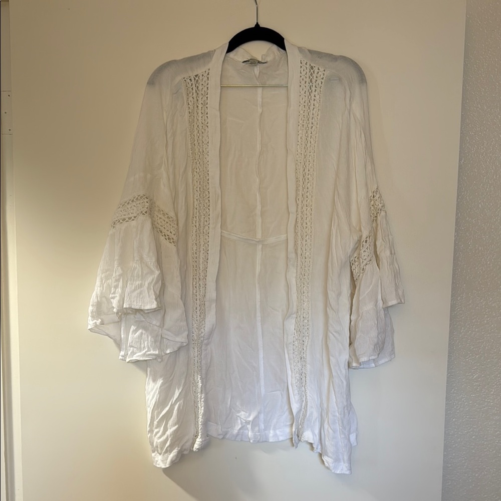 American Eagle White Kimono Style Cover Up